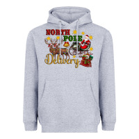 North Pole Delivery Santa Sleigh Heavyweight Hoodie | Teevron
