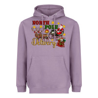 Lavender North Pole Delivery Santa Sleigh Heavyweight Hoodie - Artiststas