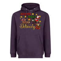 Plum North Pole Delivery Santa Sleigh Heavyweight Hoodie - Artiststas