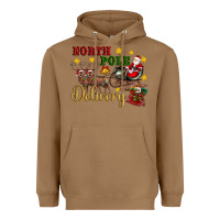 Toasted Coconut North Pole Delivery Santa Sleigh Heavyweight Hoodie - Artiststas