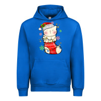 Cobalt christmas cat in Urban Hoodie - MaliasSmallBusiness