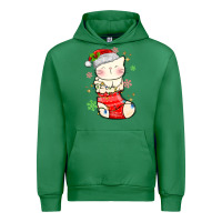 Emerald christmas cat in Urban Hoodie - MaliasSmallBusiness