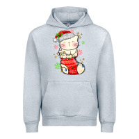 Heather Grey christmas cat in Urban Hoodie - MaliasSmallBusiness