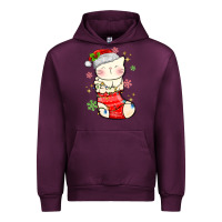 Mauve Wine christmas cat in Urban Hoodie - MaliasSmallBusiness