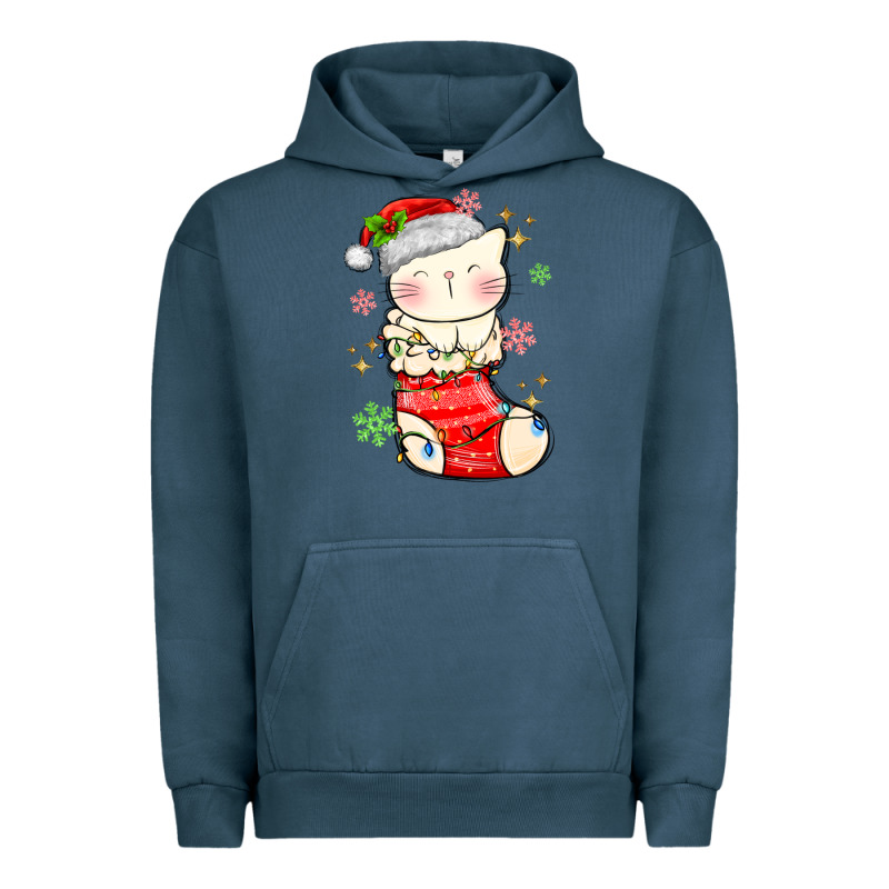 Christmas Cat In Urban Hoodie by MaliasSmallBusiness | Teevron