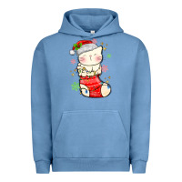Pigment Pebble Blue christmas cat in Urban Hoodie - MaliasSmallBusiness