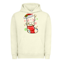 Pigment Pistachio christmas cat in Urban Hoodie - MaliasSmallBusiness