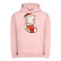 Pigment Salmon christmas cat in Urban Hoodie - MaliasSmallBusiness