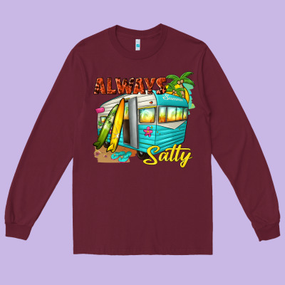 Always Salty With Caravan Long Sleeve Tee Designed By Texasbilliewilder