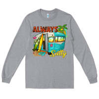 Heather Grey always salty with caravan Long Sleeve Tee - texasbilliewilder