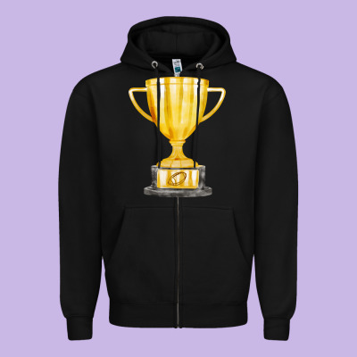 Throphy Cup Zipper Hoodie Designed By Fadigitalartstudio
