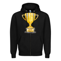 Black throphy cup Zipper Hoodie - FaDigitalArtStudio