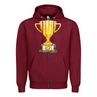 Burgundy throphy cup Zipper Hoodie - FaDigitalArtStudio
