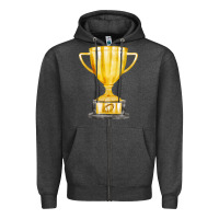 Charcoal Heather throphy cup Zipper Hoodie - FaDigitalArtStudio