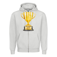 Dove Grey throphy cup Zipper Hoodie - FaDigitalArtStudio