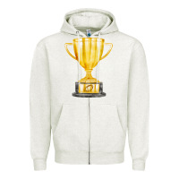 Oatmeal Heather throphy cup Zipper Hoodie - FaDigitalArtStudio