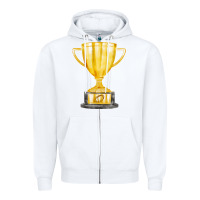 White throphy cup Zipper Hoodie - FaDigitalArtStudio