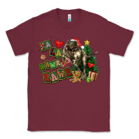 Burgundy Fa La La Trex Christmas Classic Tee - FaDigitalArtStudio