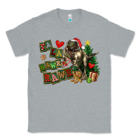 Heather Grey Fa La La Trex Christmas Classic Tee - FaDigitalArtStudio