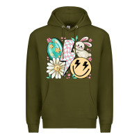 Army Green retro easter Premium Hoodie - MaliasSmallBusiness