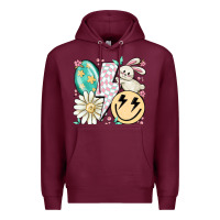 Burgundy retro easter Premium Hoodie - MaliasSmallBusiness