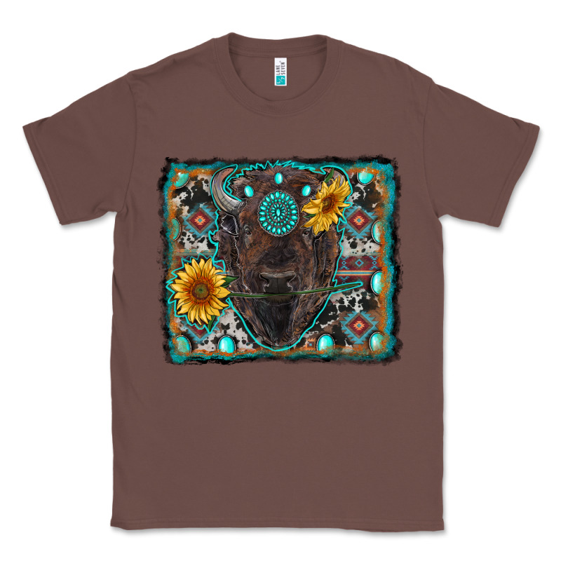 American Bison Wıth Sunflower And Gemstone Classic Tee by RanaPortraitStore | Teevron