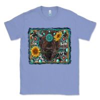 Colony Blue american bison wıth sunflower and gemstone Classic Tee - RanaPortraitStore