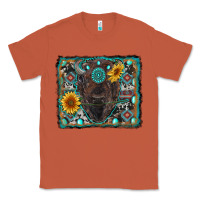Copper american bison wıth sunflower and gemstone Classic Tee - RanaPortraitStore
