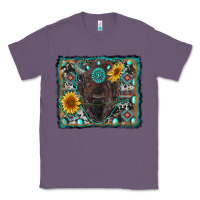 Lavender american bison wıth sunflower and gemstone Classic Tee - RanaPortraitStore