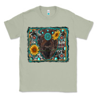 Matcha american bison wıth sunflower and gemstone Classic Tee - RanaPortraitStore