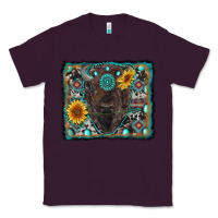 Plum american bison wıth sunflower and gemstone Classic Tee - RanaPortraitStore