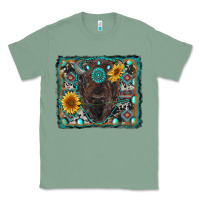 Sage american bison wıth sunflower and gemstone Classic Tee - RanaPortraitStore