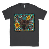 Smoke american bison wıth sunflower and gemstone Classic Tee - RanaPortraitStore