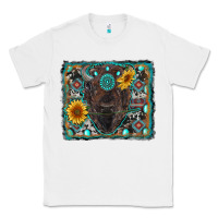 White american bison wıth sunflower and gemstone Classic Tee - RanaPortraitStore
