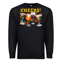 Black Cheers Christmas Coctail Premium Sweatshirt - AdoDesignShop