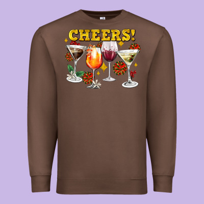 Cheers Christmas Coctail Premium Sweatshirt Designed By Adodesignshop
