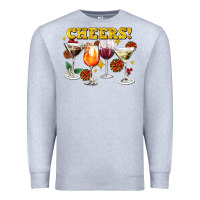 Heather Grey Cheers Christmas Coctail Premium Sweatshirt - AdoDesignShop