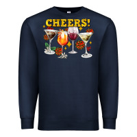 Navy Cheers Christmas Coctail Premium Sweatshirt - AdoDesignShop
