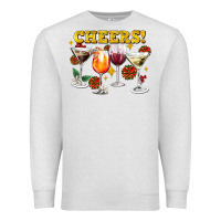 Oatmeal Heather Cheers Christmas Coctail Premium Sweatshirt - AdoDesignShop