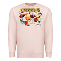 Pale Pink Cheers Christmas Coctail Premium Sweatshirt - AdoDesignShop