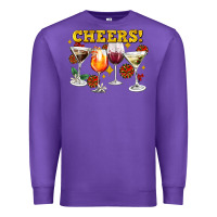 Purple Cheers Christmas Coctail Premium Sweatshirt - AdoDesignShop