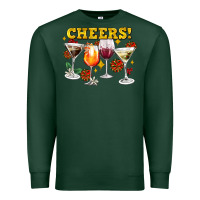 Sports Green Cheers Christmas Coctail Premium Sweatshirt - AdoDesignShop