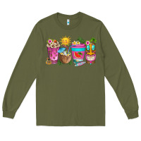 Army Green aloha coffe cups Long Sleeve Tee - texasbilliewilder