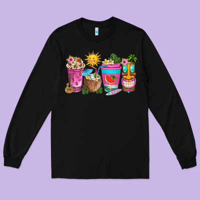 Aloha Coffe Cups Long Sleeve Tee Designed By Texasbilliewilder