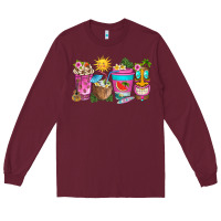 Burgundy aloha coffe cups Long Sleeve Tee - texasbilliewilder