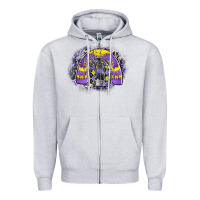 Heather Grey halloween rainbow Zipper Hoodie - CowhideDigitalArt
