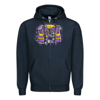 Navy halloween rainbow Zipper Hoodie - CowhideDigitalArt