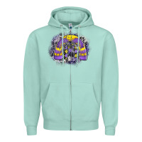 Seafoam halloween rainbow Zipper Hoodie - CowhideDigitalArt