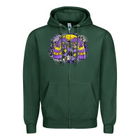Sports Green halloween rainbow Zipper Hoodie - CowhideDigitalArt