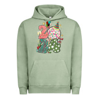 Pigment Oil Green 2024 happy new year Urban Hoodie - MaliasSmallBusiness